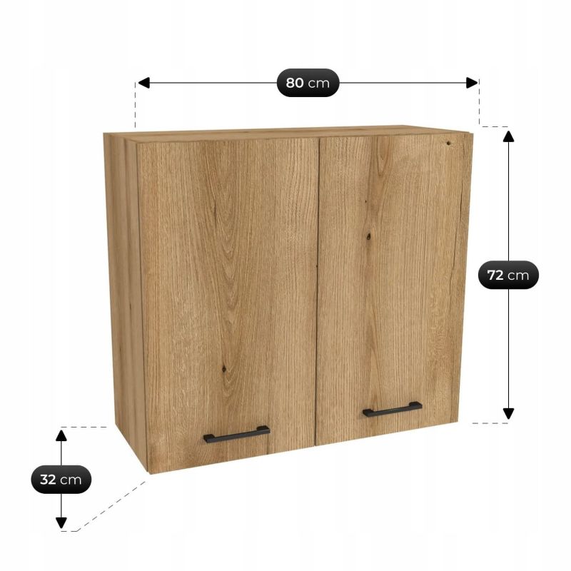 Meble Mebel Elite Modern 170 Kuchenne Zestaw Mebli Na Wymiar Modułowe Czarny/Dąb Evoke 1 szt