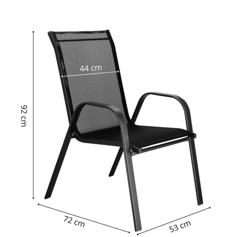 Meble ogrodowe Springos stół 120x70 cm ze szkłem hartowanym, 6 krzeseł 1 kpl.