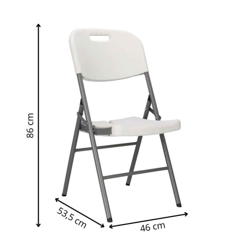 Meble turystyczne składane Springos stół 180x74 cm z 4 krzesłami zestaw cateringowy ogrodowy biały 1 kpl.