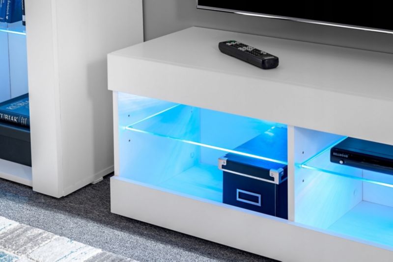 Meblościanka Czarny LED Meble RTV - Zestaw Mebli 1 szt.