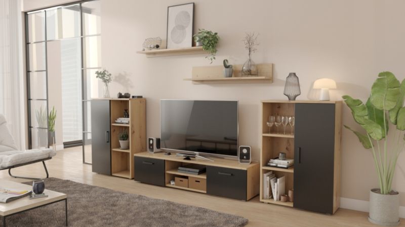 Meblościanka Matkam HERKULES artisan-czarny 1 szt.