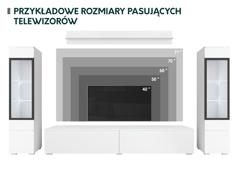 Meblościanka MIRJAN 24 Vera II szary pallad 1 kpl.