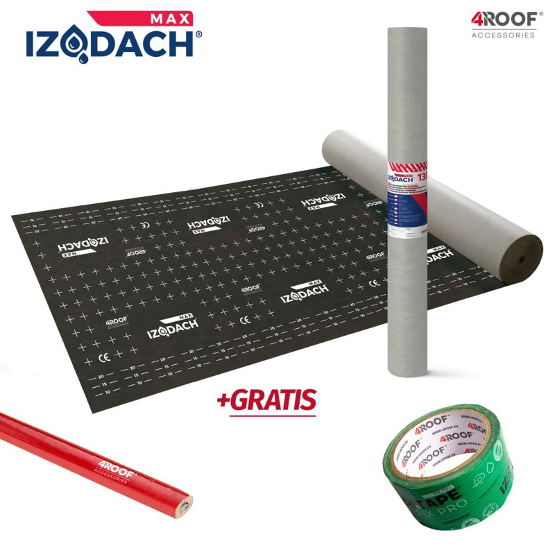 Membrana dachowa 4ROOF IZODACH MAX 130 gr/m²  75m2 super jakość i cena 1 rolka