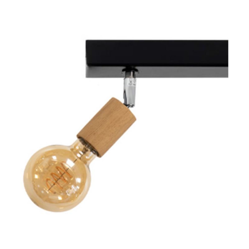 Metalowa Lampa Sufitowa SPOT Light Elmin 3xE27 Max.25W Dąb Olejowany FSC, Czarny, Polski Producent, 1 szt.
