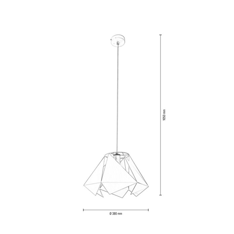 Metalowa Lampa Wisząca SPOT Light  1xE27 Max.60W Biały Klosz, Polski Producent, 1 szt.