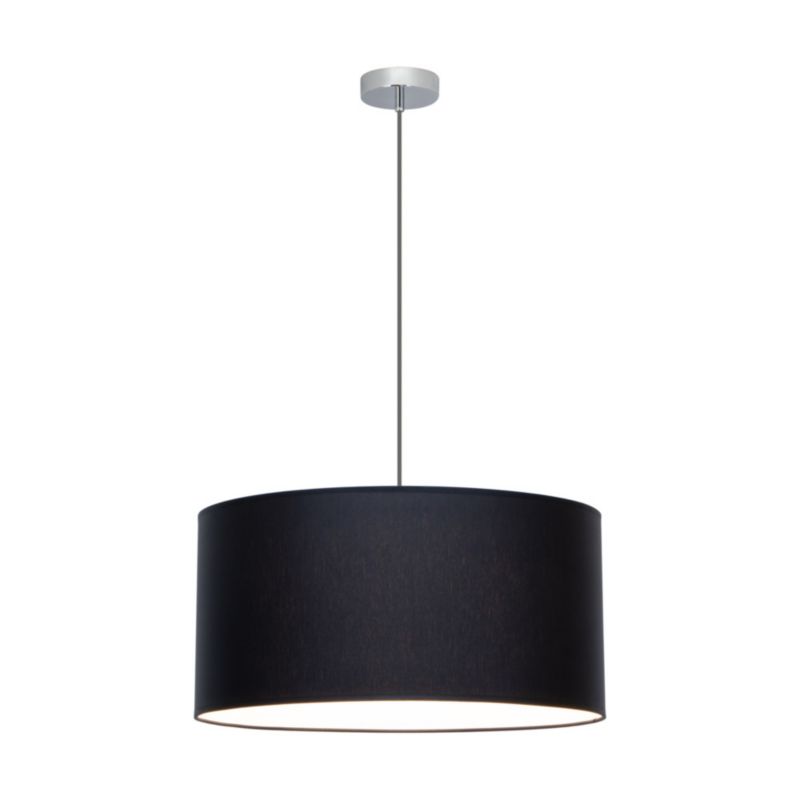 Metalowa Lampa Wisząca SPOT Light  1xE27 Max.60W Chrom, Czarny Abażur, Polski Producent, 1 szt.