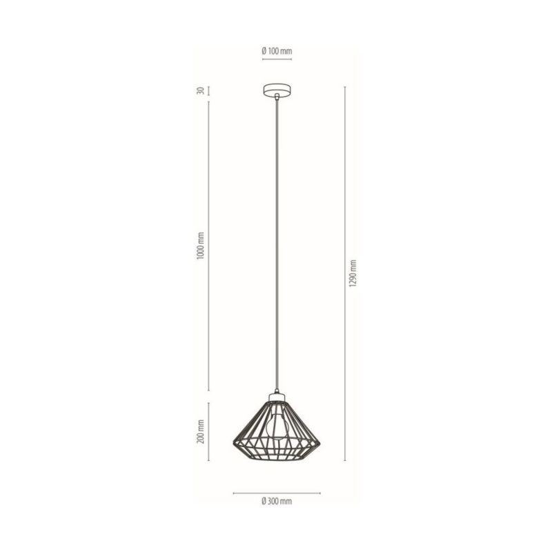 Metalowa Lampa Wisząca SPOT Light 1xE27 Max.60W Czarny Klosz, Polski Producent, 1 szt.