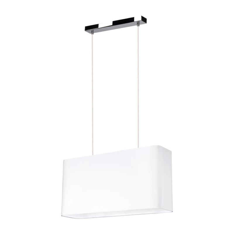Metalowa Lampa Wisząca SPOT Light 2xE27 Max.40W Chrom, Biały Abażur, Polski Producent, 1 szt.