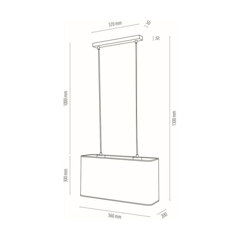 Metalowa Lampa Wisząca SPOT Light 2xE27 Max.40W Chrom, Biały Abażur, Polski Producent, 1 szt.