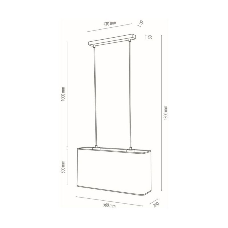 Metalowa Lampa Wisząca SPOT Light 2xE27 Max.40W Czarny Abażur, Polski Producent, 1 szt.