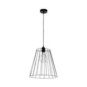 Metalowa Lampa Wisząca SPOT Light Swan 1xE27 Max.60W Czarny Klosz, Polski Producent, 1 szt.