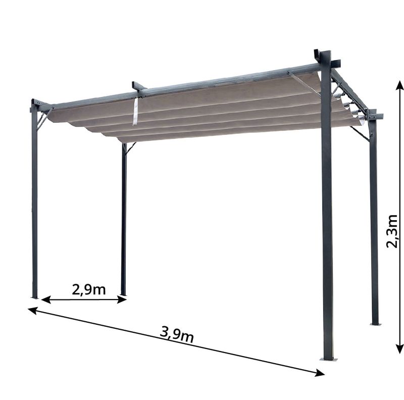 Metalowa pergola do ogrodu 4iQ Group 3x4m beżowa 1 szt.