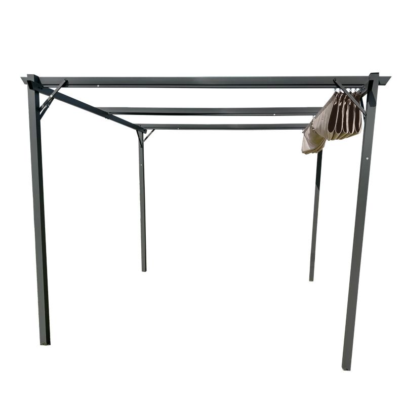 Metalowa pergola do ogrodu 4iQ Group 3x4m beżowa 1 szt.