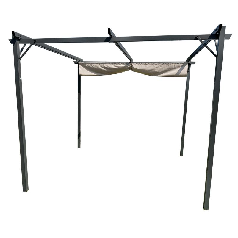 Metalowa pergola do ogrodu 4iQ Group 3x4m beżowa 1 szt.