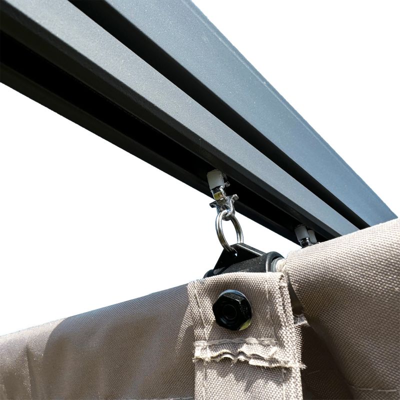 Metalowa pergola do ogrodu 4iQ Group 3x4m beżowa 1 szt.