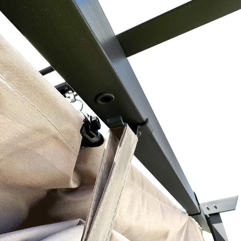 Metalowa pergola do ogrodu 4iQ Group 3x4m beżowa 1 szt.