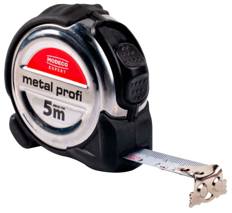 Miara zwijana Modeco Expert 5m x 19 mm metal profi z magnesem ...