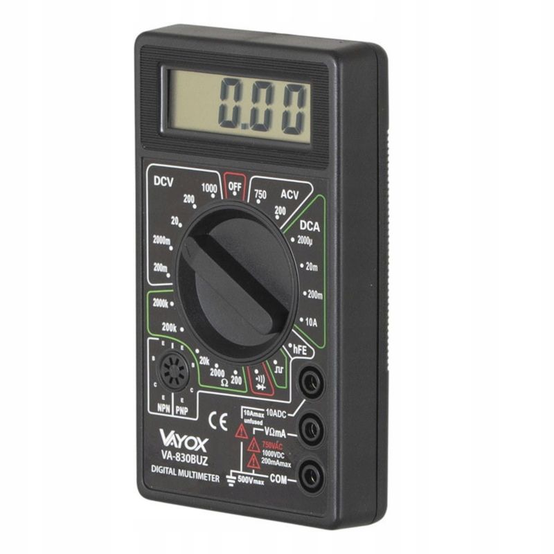 Miernik cyfrowy Vayox VA-830BUZ multimetr uniwersalny z buzzerem 1 szt.