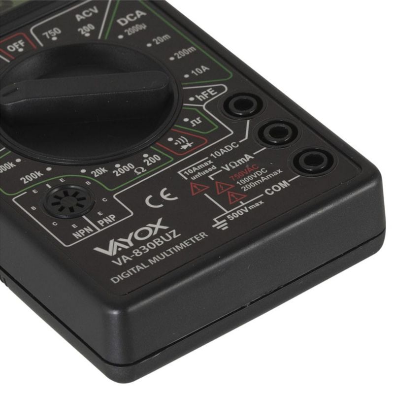 Miernik cyfrowy Vayox VA-830BUZ multimetr uniwersalny z buzzerem 1 szt.
