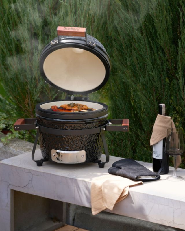 Mini grill węglowy Kamado Ceramika Czarny 1 szt.