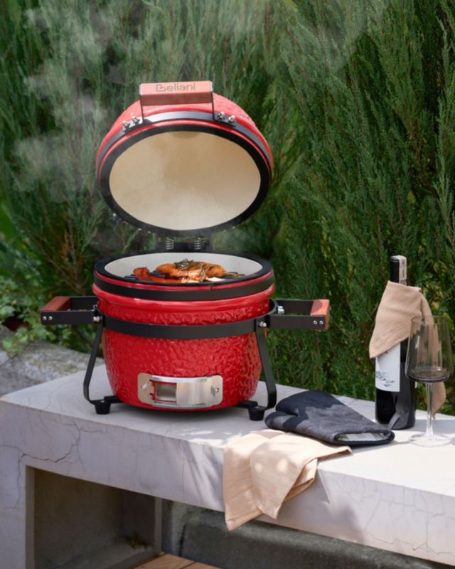 Mini grill węglowy Kamado Ceramika Czerwony 1 szt.