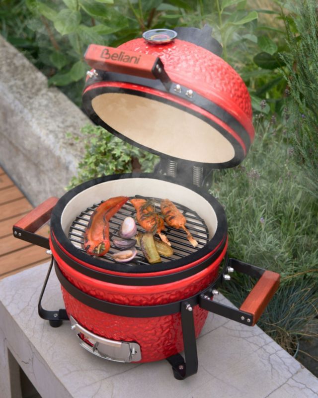 Mini grill węglowy Kamado Ceramika Czerwony 1 szt.