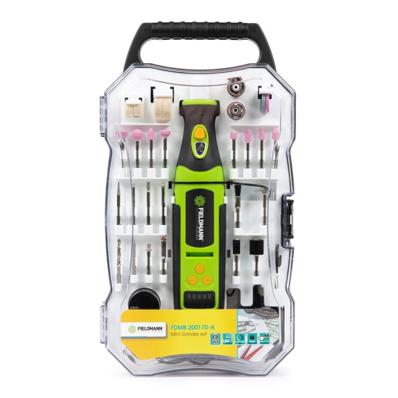 Mini Szlifierka Fieldmann FDMB 200170-A Frezarka 1300Mah 7,2V 70 Elementów Zestaw 1szt