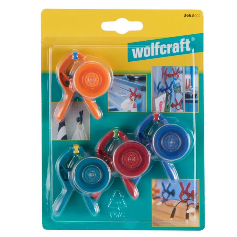 Miniściski sprężynowe microfix 20 mm z przyssawką 4 szt. wolfcraft 3663000