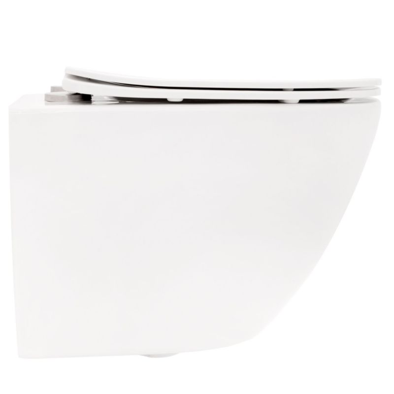 Misa Wc Podwieszana Ceramimczna Rea Carlo Mini Rimless Duroplast/Flat/Zm Biały 49,5X37X32Cm 1 Szt