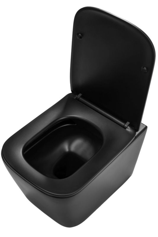 Misa Wc Podwieszana Ceramimczna Rea Julio Rimless Duroplast/Flat/Zm Matt Czarny 51,5X34,5X30Cm 1 Szt