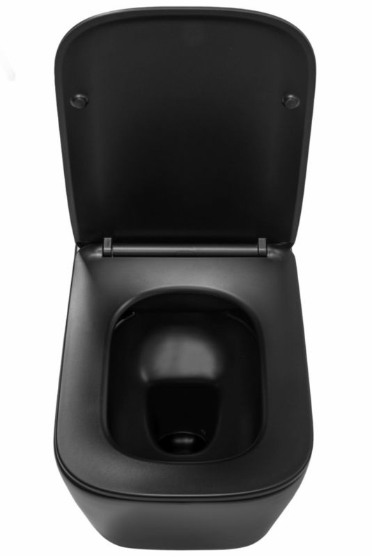 Misa Wc Podwieszana Ceramimczna Rea Julio Rimless Duroplast/Flat/Zm Matt Czarny 51,5X34,5X30Cm 1 Szt