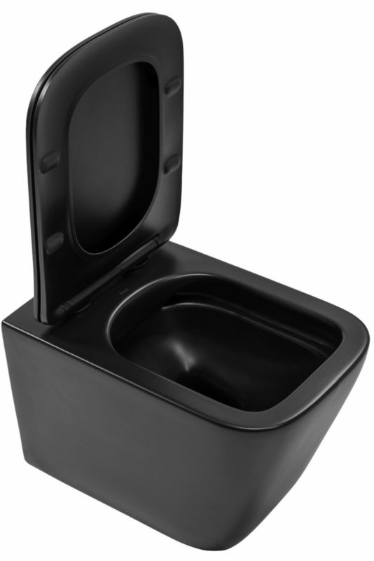 Misa Wc Podwieszana Ceramimczna Rea Julio Rimless Duroplast/Flat/Zm Matt Czarny 51,5X34,5X30Cm 1 Szt
