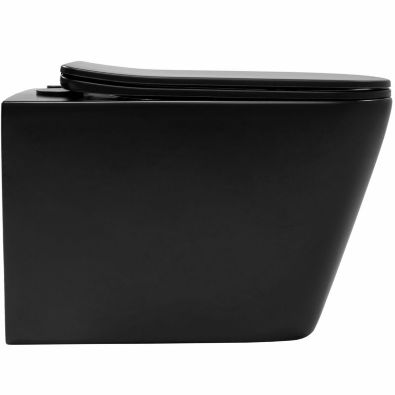 Misa Wc Podwieszana Ceramimczna Rea Julio Rimless Duroplast/Flat/Zm Matt Czarny 51,5X34,5X30Cm 1 Szt