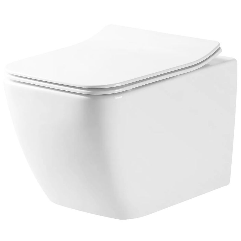 Misa Wc Podwieszana Ceramimczna Rea Martin Rimless Duroplast/Slim/Zm Biały 51X36,5X32,5Cm 1 Szt
