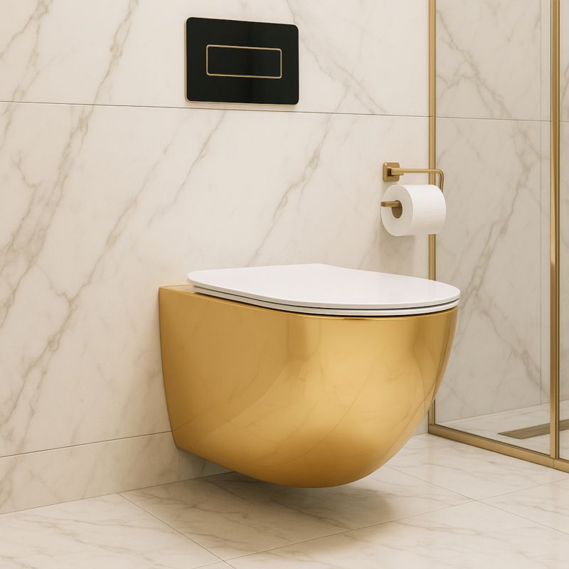 Misa Wc Podwieszana Rea Carlo Mini Tornado Nf Złoto Biała 49X36,5X35Cm 1 Szt