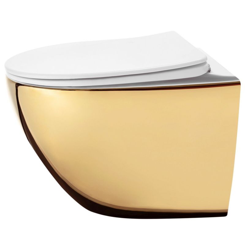 Misa Wc Podwieszana Rea Carlo Mini Tornado Nf Złoto Biała 49X36,5X35Cm 1 Szt