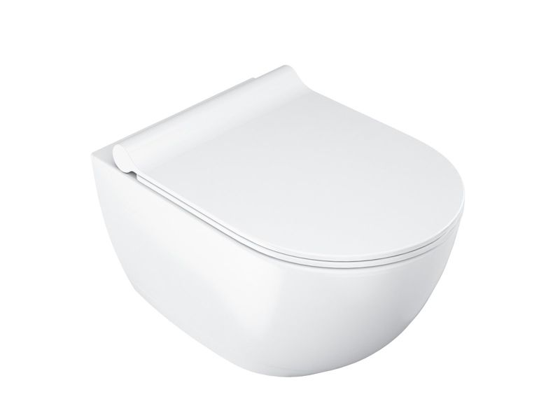 Miska ceramiczna Ravak WC Uni Chrome RimOff set podwieszany z deską wolnoopadającą biały 1 szt
