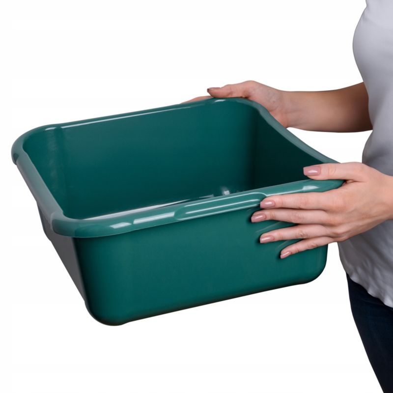 Miska KADAX Kwadratowa Plastikowa 12L miednica Duża Z Uchwytami Zielona 1 szt.