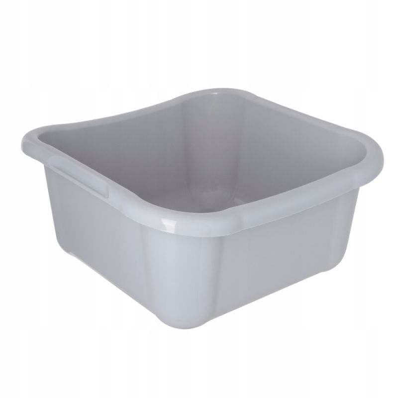 Miska KADAX Kwadratowa Plastikowa 12L Na Pranie Duża Uchwyty Szary 1 szt.