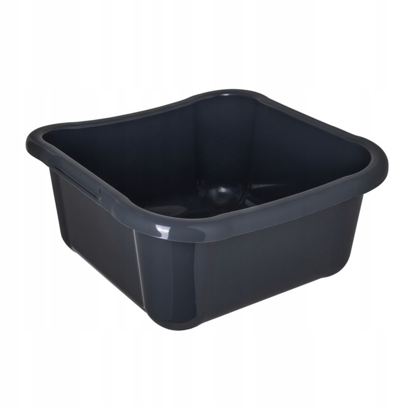 Miska KADAX Kwadratowa Plastikowa 8L miednica Duża Uchwyty Ciemny Szary 1 szt.