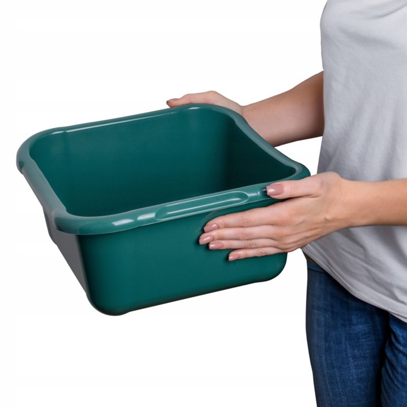 Miska KADAX Kwadratowa Plastikowa 8L miednica Duża Z Uchwytami Zielony 1 szt.