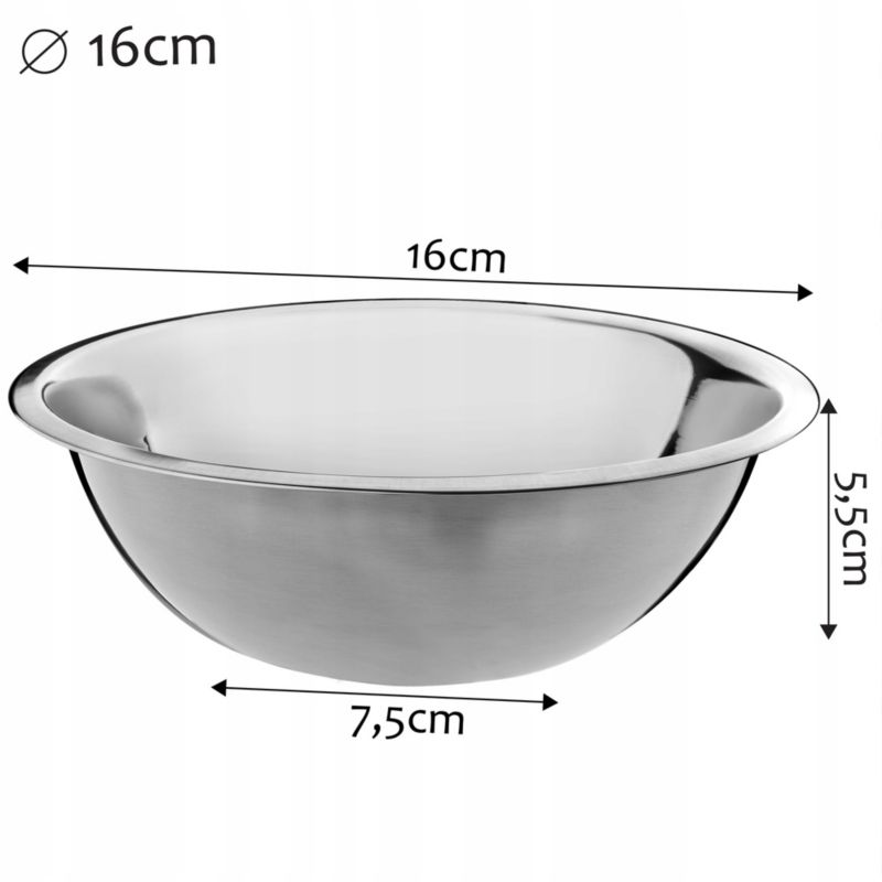 Miska KADAX Nierdzewna Kuchenna Stalowa Do Sałatek 16 cm 1szt.