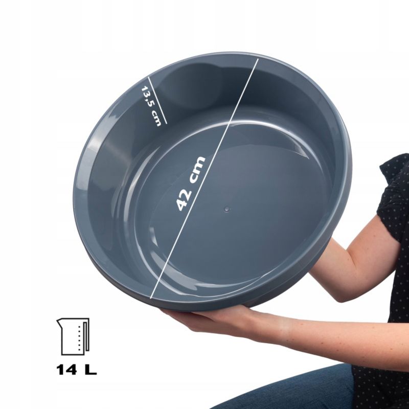 Miska KADAX Plastikowa 14L miednica Ciemnoszara 1 szt.