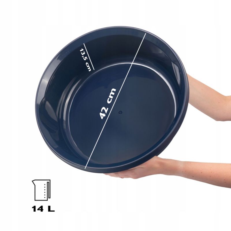 Miska KADAX Plastikowa 14L Okrągła miednica Granat 1 szt.