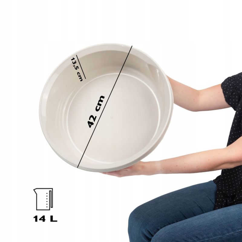 Miska KADAX Plastikowa 14L Okrągła Na Pranie Biała 1 szt.