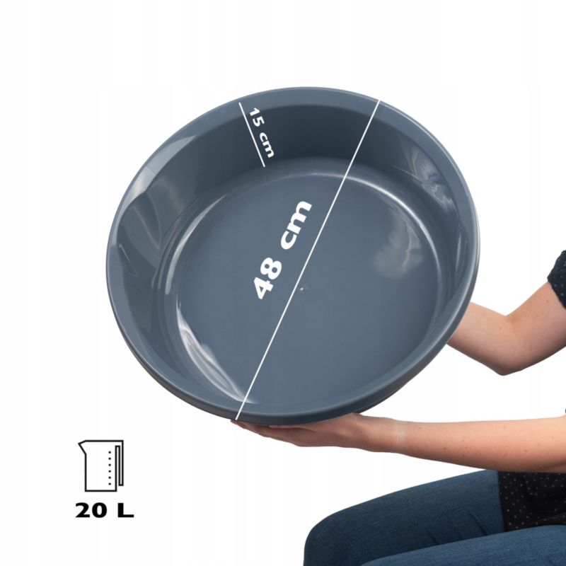 Miska KADAX Plastikowa 20L miednica Ciemnoszara 1 szt.