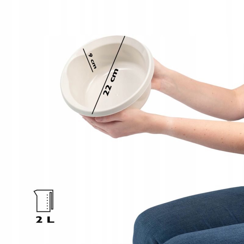 Miska KADAX Plastikowa 2L Okrągła Na Pranie Biała 1 szt.