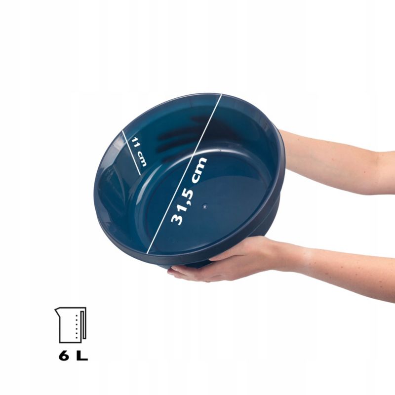 Miska KADAX Plastikowa 6L Okrągła Na Pranie Granat 1 szt.