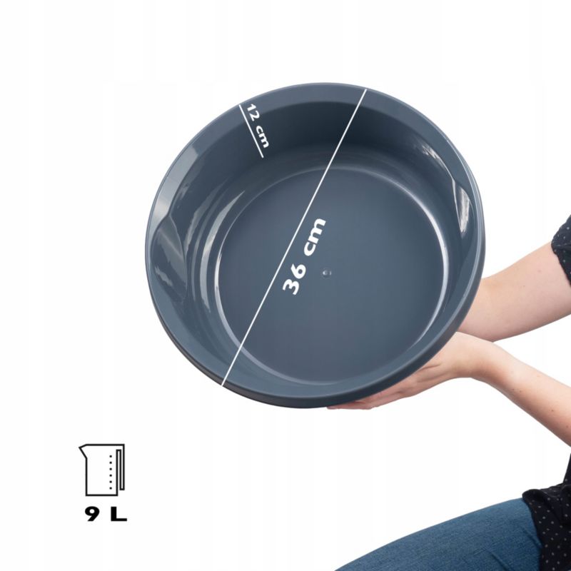 Miska KADAX Plastikowa 9L miednica Ciemnoszara 1 szt.