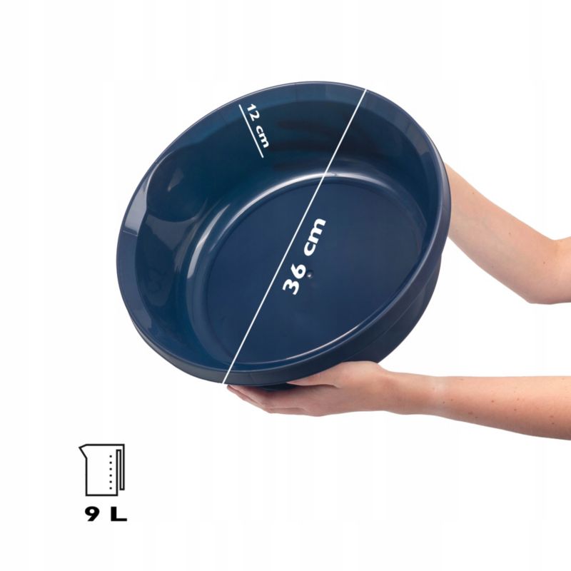 Miska KADAX Plastikowa 9L Okrągła Na Pranie Granat 1 szt.